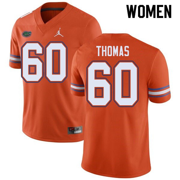 Jordan Brand Women #60 Da'Quan Thomas Florida Gators College Football Jersey Orange